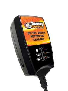 WIRTHCO 20026 6/12V 900MA SMART CHARGER For 6 Volt/ 12 Volt Batteries; Fully Automatic; 3 LED Charging Status Indication; 900 Milliampere Charging Current