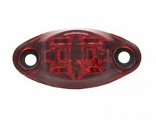VALTERRA LLC DG52438VP LED MARKER LAMP RED 2 WIR LED; Oval; 2-5/8 Inch Length x 1-1/4 Inch Width x 3/4 Inch Depth; Red Lens; 2 Diodes; Surface Mount; Waterproof; With 2 Self-Grounding Wires; Single; Retail Package