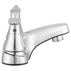 DURA FAUCET DF-PL700LH-CP LAVATORY FAUCET Used For Lavatory; Single Piece 4 Inch Deck Mount; Low Arc Spout; Chrome Polished/ Plastic; 2 Hole Application; Washerless Cartridge Valve; Less Pop-Up