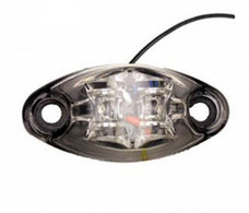 VALTERRA LLC DG52441VP LED MARKER LAMP RED 1 WIR LED; Oval; 2-5/8 Inch Length x 1-1/4 Inch Width x 3/4 Inch Depth; Clear Lens/ Red LED; 2 Diodes; Surface Mount; Waterproof; With 1 Self-Grounding Wires; Single; Retail Package