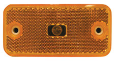 PETERSON MFG V2548A CLEARANCE LIGHT AMBER Incandescent; Rectangular; 3-7/8 Inch Length x 1-7/8 Inch Width x 3/4 Inch Height; Amber Lens; Single; With 0.175 Inch Thick Closed Cell Cushion For Mounting; With Reflex; Without Trim