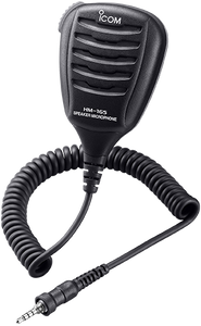 ICOM HM165 SPEAKER/MIC FOR M34/36 For Use With M34/M36 VHF Radio; Fist Microphone; 1-Pin 4 Poles Connector; Left Side Push To Talk Button; Black; IPX7 Waterproof; 12.4 Inch Length Curled Cable