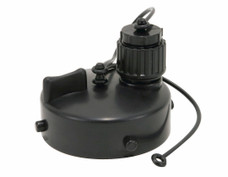 VALTERRA LLC T1020-5 GRAY WTR BAYONET FITG Gray Water Drain Adapter; Allows For Gray Water Sewer Hook Up Using 1/2 Inch or 5/8 Inch Waste Water Hose; 3/4 Inch Garden Hose Connection With Plug; Black; Bulk
