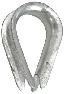 WHITECAP IND S-1541P GALVANIZED ROPE THIMBLE-1/2' For Use With 1/2 Inch Diameter Synthetic Rope; Silver; Steel