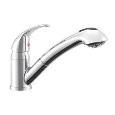 DURA FAUCET DF-NMK852-CP RV KITCHEN FAUCET CHROME Used For Kitchen; Single Piece Deck Mount; Pull-Out Spout; Single Lever Handle; Chrome Plated; 1 Hole Application; With Optional Deck Plate