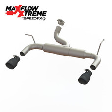 SPEEDFX 50600 AXLE-BACK EXHAUST SYSTEM JEEP JK 304 Stainless Steel; With MaxFlow Xtreme Muffler; Single Exhaust With Dual Exit Rear; 4 Inch Diameter Black Powder Coated 304 Stainless Steel Tips