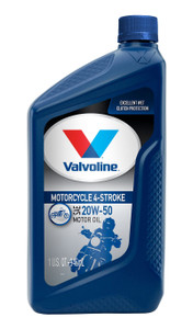VALVOLINE 798152 4-S MCY OL 20W50 SINGLE QT SAE 20W-50; 1 Quart Bottle; Single; 4-Stroke Motorcycle Oil