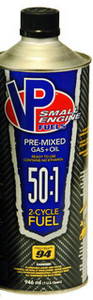 VP FUEL 62351 50:1 CANADA SINGLE Pre-Mixed Oil Use With 50:1 Ratio 2 Cycle Engines; Ethanol Free; Blue; 1 Quart Bottle; Single