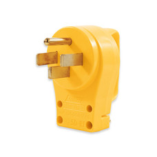 CAMCO 55255 50AMPPWRGRIPREPLACEMPLUG Replacement Plug For Power Grip Power Cords; 50 Amp; 14-50P; With Plug Head Handle; Yellow; Clamshell Package