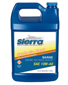 SIERRAMARINE 18-9551-3 GALLON  10W-40 FC-W SEMI SYN SAE 10W-40; Semi-Synthetic Blend 4-Stroke Marine Engine Oil; 1 Gallon Jug; Single; NMMA FC-W/ API-SL Certified