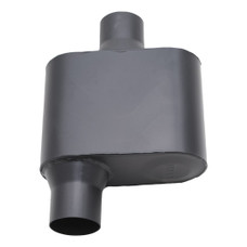 SPEEDFX 425160 SPEEDFX 2.5' IN (O) 2.5' OUT (O) 409 Stainless Steel; Single 2-1/2 Inch Offset Inlet; Single 2-1/2 Inch Offset Outlet; Black; Body Measures 6-1/2 Inch Length x 9 Inch Width x 4 Inch Height/ 12-1/2 Inch Overall Length