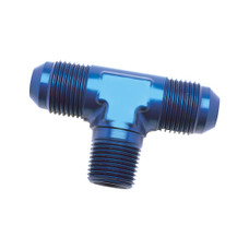 SPEEDFX 560625BK -6ANX1/4 NPTF BLK FLAR TO PIPE TEE Flare To Pipe Tee; 180 Degree; -6AN x 1/4 Inch NPTF; Anodized; Black; Aluminum