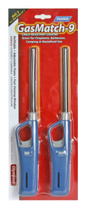 CAMCO 57473 GM9 GAS MATCH 2PK 11 Inch Length; Piezo Electric Ignition; Without Flexible Shaft; Refillable; With Adjustable Flame; With Fuel Viewing Window; Package of 2
