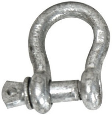 WHITECAP IND S-1532P GALVANIZED ANCHOR SHACKLE-3/8' Round Pin; 3/8 Inch; Galvanized; Steel; Single