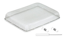 JR PRODUCTS 06-30215 FLYING INSECT SCREEN 7.4 X 9.75 (RE Water Heater Vent; For Use With Suburban 10/ 12/ 16 Gallon; 9-3/4 Inch Length x 7-3/8 Inch Width x 1-5/16 Inch Height; Stainless Steel; Single; With 2 Spring Fasteners And Installation Tool
