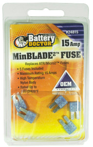 WIRTHCO 24815 MINBLADE2  FUSE-15A 15 Amp; Blue; 5 Per Pack