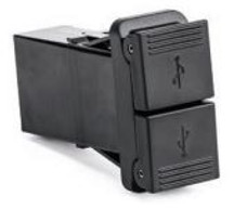 SIERRAMARINE AP10020 DUAL PORT USB 2.0 CHARGER  SQUARE D For Charging Portable Electronic Devices; Fits 1.45 Inch x 0.83 Inch Panel Cutout; 3.15 Amp Output; Dual USB Ports; Black; Square Design; Green LED Indicator