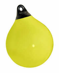TAYLOR MADE 806621 21' YELLOW NET BUOY 21 Inch Diameter x 27 Inch Length/ 66 Inch Circumference; Neon Yellow; With Rope; 200 Pound Salt Water Buoyancy/ 194 Pound Fresh Water Flotation; 1-1/2 Inch Rope Eye Diameter