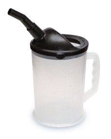 WIRTHCO 94046 4.5-QT MEASURER W/SPOUT 155 Ounce Measuring; 6 Inch Diameter; 8-1/4 Inch Height; White/ Black; Polypropylene