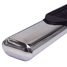 TRAILFX A8220S 6'' OVAL PSS RP FITS DEF With Step Pads; 6 Inch Oval Straight; Polished; Stainless Steel; With Welded End Caps; Rocker Panel Mount