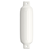 POLYFORM 45-162-056 4.5' X 15.5' TWIN EYE FENDER Ribbed; Cylinder; 4-1/2 Inch Diameter x 15-1/2 Inch Length For 10 Feet To 15 Feet Boat; Twin Eye Design; White; PVC; Single