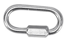 WHITECAP IND S-1551P 3/16  Z.P. STEEL QUICK LINK Twist-Lock; Oval; 1/4 Inch Opening; 1-15/16 Inch Length; Silver; Galvanized Steel; 3/16 Inch Stock