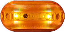 PETERSON MFG V35A-BT2 LED PC LGT  OBLONG LED; Oval; 4 Inch Length x 2 Inch Width x 1.09 Inch Height; Amber Lens; Surface Mount; 9 To 32 Volt; Mounts On 3 Inch Centers; With 0.180 Inch Bullet Connector