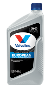 VALVOLINE 893931 VAL EURO FULL SYN 0W30 SAE 0W-30; Full Synthetic; 1 Quart Bottle; Single