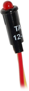 BLUE SEA 8171-BSS LED RED 11/64IN 12VDC For Circuit Breaker Panel; 11/64 Inch Mounting Hole Diameter; 1.5 Milliamps At 12 Volts; 3.2 Milliamps At 24 Volts; 26 Gauge Wire; Red Light