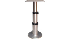 SPRINGFIELD 1660230 PED  3 STAGE TABLE Three Stage Adjustable Height Pedestal; 12-3/4 Inch To 28 Inch Adjustable Height; 2-7/8 Inch Post Diameter; Anodized; Aluminum; With 12-1/2 Inch Table Mount Bracket And 12 Inch Diameter Floor Base Bracket