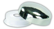 JR PRODUCTS 20405 SCREW COVERS  CHROME Used To Secure An Item With A Screw But Desire A Clean And Finished Look; Snap Over; Round; Chrome; With Collar; Set Of 14