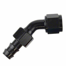 SPEEDFX 520445BK -4AN X 45  BLK PUSH-ON HOSE END Full Swivel; -4AN Hose; 45 Degree; Anodized; Black; Aluminum; Single