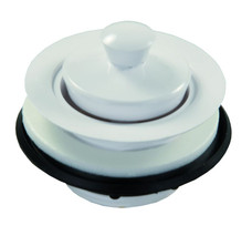 JR PRODUCTS 95095 PL STRNR  POP-STOP STPR W Fits Up to 2 Inch Drain Opening; White; Plastic; With Pop-Up Stopper/ Foam Gasket/ Locknut