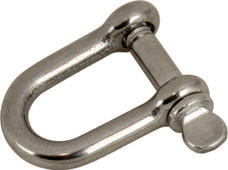 SEA DOG 147006-1 STAINLESS CAST 316 D SHACKLE - Screw Pin; 1/4 Inch Pin Size; 1/2 Inch Ring Size; 316 Stainless Steel; Straight Sides With U-Shape Rounded Bottom D-Shackle; Single