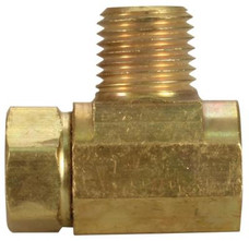 JR PRODUCTS 07-30055 DUAL TANK MANIFOLD TEE 1/4 Inch Inverted Flare Inlet x 1/4 Inch Inverted Flare Inlet x 1/4 Inch Male Pipe Thread (MPT); Manifold Tee