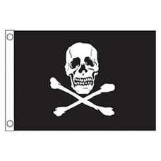 TAYLOR MADE 1818 12'X18' JOLLY ROGER FLAG Jolly Roger Flag; 12 Inch Length x 18 Inch Height; Without Staff With 2 Mounting Grommets