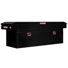 WEATHERGUARD 128-5-04 SADDLE BOX Crossover; Single Lid; Powder Coated; Gloss Black; Steel; 20 Inch Length x 72 Inch Width x 24 Inch Height; 15 Cubic Feet Capacity