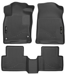 HUSKYLINER 98461 16 CIVIC SEDAN WB FRONT & 2ND Molded Fit; Smooth Arcing Ribs/ Raised Heel Pad; Black; Rubber; 3 Piece
