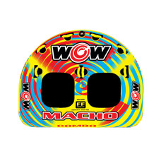 WOW SPORTS 16-1010 MACHO 2P TOWABLE 1 To 2 Riders/ 340 Pound Load Capacity; 74 Inch Length x 62 Inch Width; Multi-Color; Nylon Cover With Zipper/ Heavy Duty PVC Bladder; With 8 Double Webbing Foam Handle