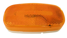 PETERSON MFG V180A LED CLEARANCE LIGHT-AMBER LED; Oval; 4.13 Inch Length x 2 Inch Width; Amber Lens; Surface Mount; Mounts On 3 Inch Centers; With Reflex