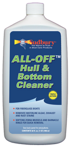 SUDBURY 2032 ALL-OFF HULL+BOTTOM CLEANER32 OZ Use To Remove Waterline/ Algae/ Rust/ Gas Exhaust Stains From Boat Bottom And Hull Areas; For Use On Fiberglass Surface; 32 Ounce Bottle; Single