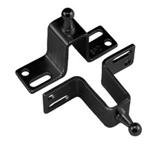 JR PRODUCTS BR-12695 GAS SPRING MOUNT BRACKET Used For Mounting Gas Lift Supports; 10 Millimeter Ball Stud; Powder Coated; Black; Steel; Set Of 2