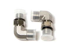 SEASTAR HF6004 ORB FITTING KIT  90 DEG. ELBOW  SS -5 ORB x 3/8 Inch Tube; 90 Degree Elbow; Silver; Stainless Steel; Set Of 2