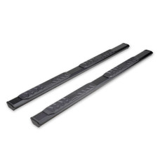 TRAILFX AL4004B A4 - 07-18 SILVERADO/SIERRA CREW With Step Pads; 4-1/2 Inch Hexagonal Straight; Powder Coated; Titanium Black; Aluminum; With Plastic End Caps; With Plastic Bracket Covers; Rocker Panel Mount
