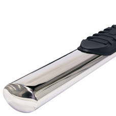 TRAILFX 2930314041 4'  OVAL STRAIGHT BAR PSS With Step Pads; 4 Inch Oval Straight; Polished; Stainless Steel; With Welded End Caps; Rocker Panel Mount