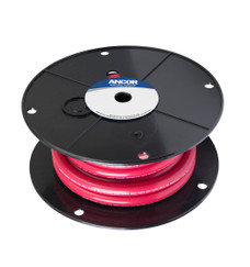 ANCOR 117502 TINNED COPPER BATTERY CABLE  2/0 AW Without Terminal; Red Positive; Tinned Copper Conductor/ PVC Insulation; 25 Foot Spool; 2/0 Gauge Auxiliary Wire; 600 Volts; UL/ CSA/ ABYC/ US Coast Guard Certified