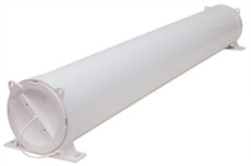 VALTERRA LLC A04-3460 ADJ HOSE CARR 34'-60'WH Fixed; Round Tube; Round Hatch; Adjustable From 34 Inch to 60 Inch Length; White; UV Resistant ABS Plastic; With Mounting Brackets and Screws/ Hinged Door Caps; With Retail Packaging