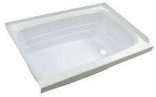 LIPPERT COMP 209658 WHITE-RIGHT HAND DRAIN Standard Tub; 24 Inch x 36 Inch; With Threshold; Without Seat; Smooth Floor Surface; Right Hand Drain; White; ABS