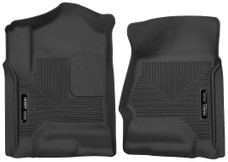 HUSKYLINER 53111 XACT FRONT SILVERADO 2014 Molded Fit; Raised Channels And Edges; Black; TPE (Thermoplastic Elastomer); 2 Piece