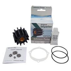 JOHNSON PUMP 09-812BT-1 IMPELLER KIT F6 W/THREAD MC97 Impeller Kit; For Use With F6 Pumps; MC97; 2-1/4 Inch Outer Diameter; Inner Splines; 1.9 Inch Width; Single; With Gasket/ O-Ring/ Impeller Lubricant/ Manual